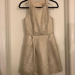 Aidan Mattox Gold Dress w/ Pockets